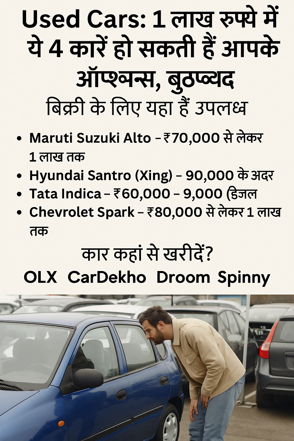 Used Cars: 1 लाख रुपये में